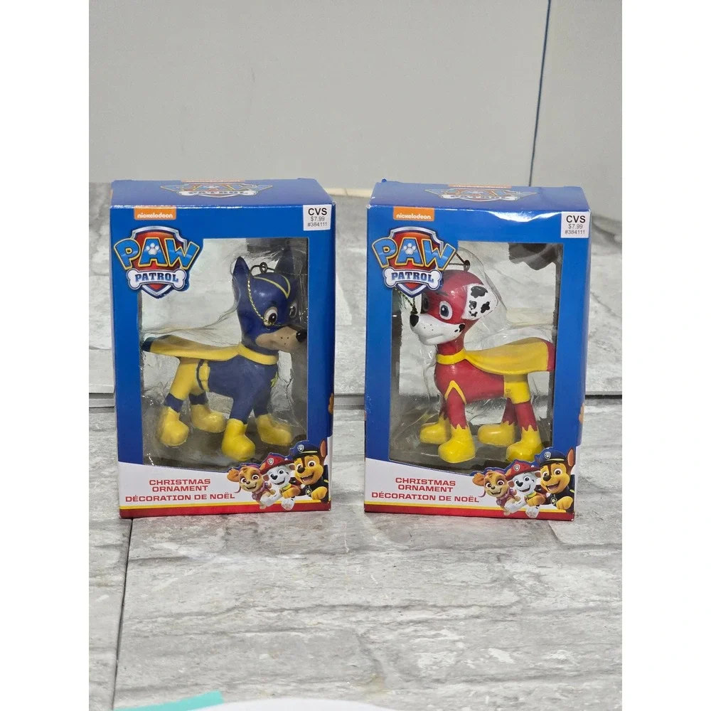 Paw Patrol Caped‎ Chase and Caped Marshall 2 NEW Ornaments